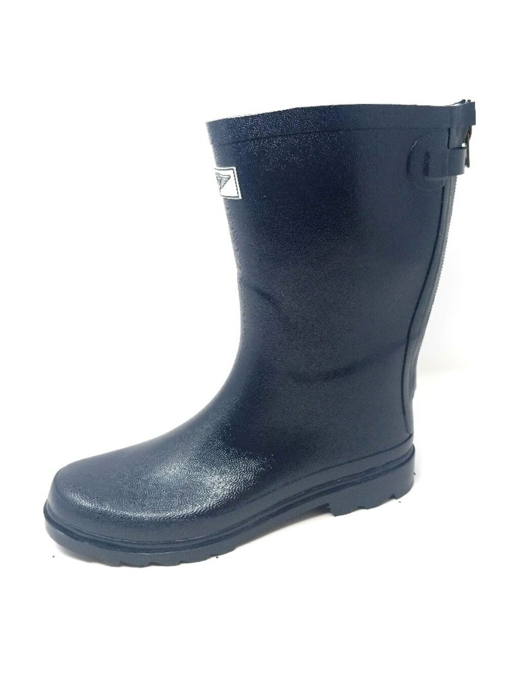 Women's Rain Boots, Mid Calf Zipper Matte Rainboots, RB-5415, Navy, Size 7